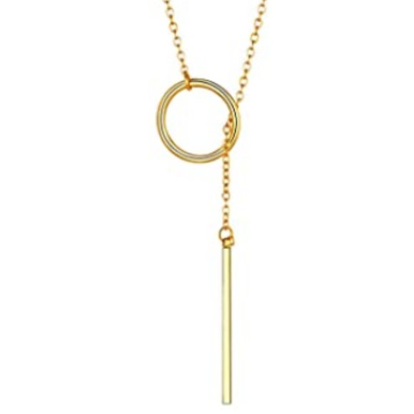 Necklace & Earrings Karma Pull Through w/Bar Set Style - Picture 3 of 4